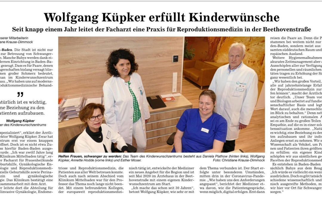 IVF Baden-Baden in den Badischen Neuen Nachrichten